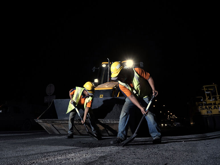 nachtarbeid, wegewerkers, arbeid